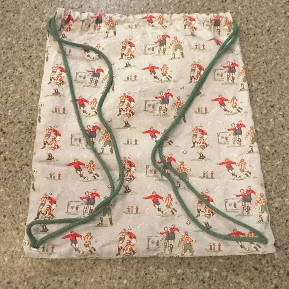 CATH KIDSTON LONDON Kids Light Blue Drawstring Football Soccer Bag Discontinued